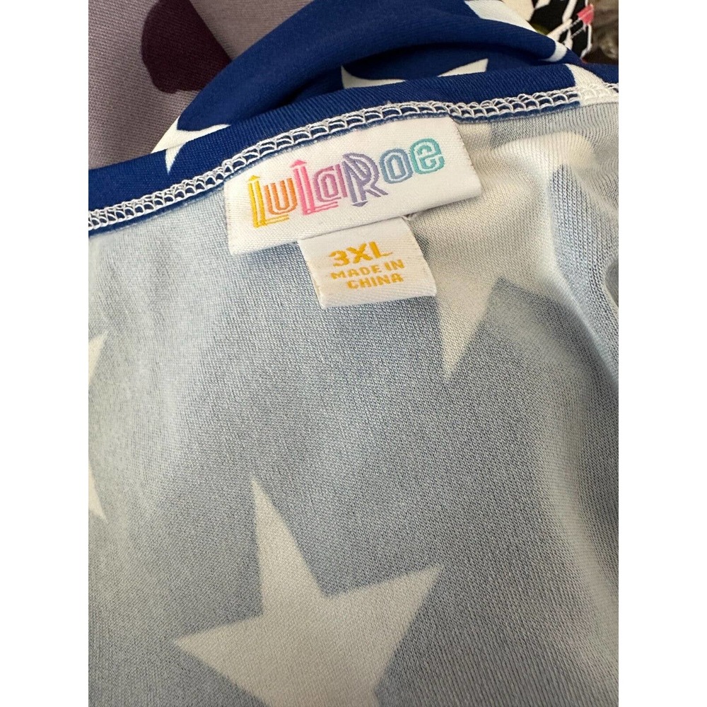 🦄 Lularoe Jessie Dress American Flag Patriotic Stars Stripes Red White Blue 3XL - Picture 4 of 6
